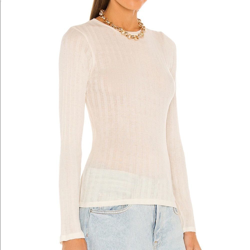 Vince. Rib crew neck top in bone still in stores Nwot large